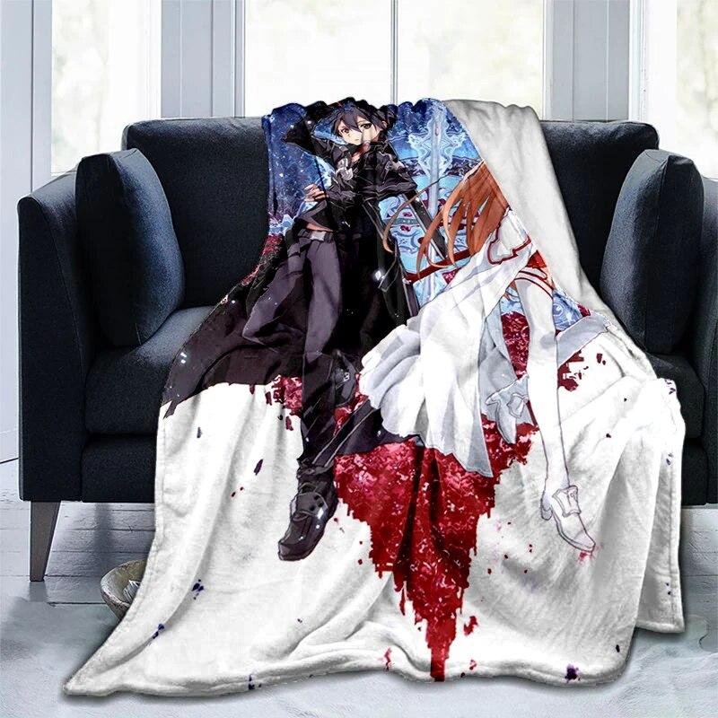 Популярное аниме SAO Sword Art Online, аниме, современное одеяло Gedruckt Bettdecke Geschenk, фланелевые мягкие плюшевые одеяла для дивана-кровати