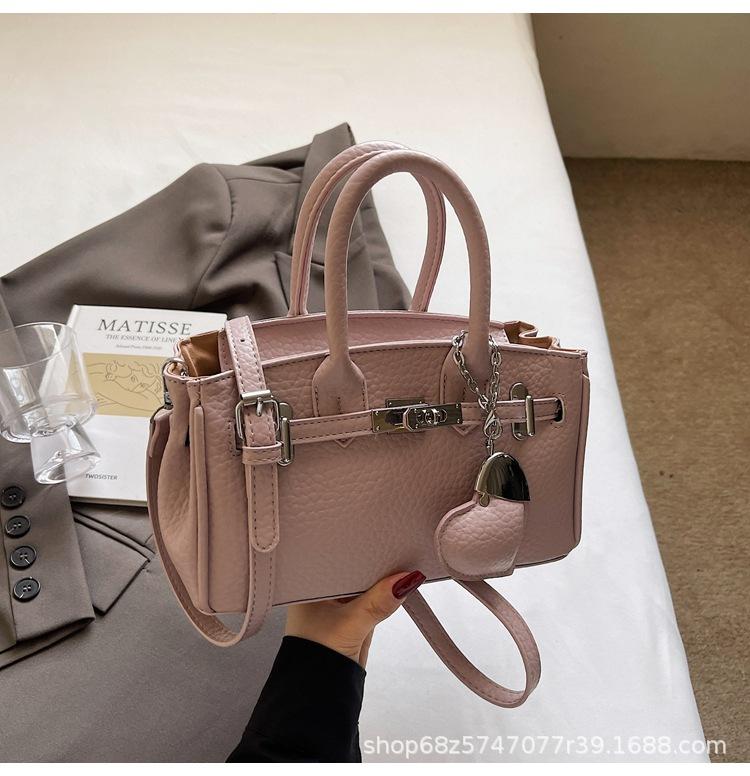 High-end Hand-held Small Bag Women's 2025 New Fashion Pebbled Kelly Bag Women's Commuter Shoulder Crossbody Bag
