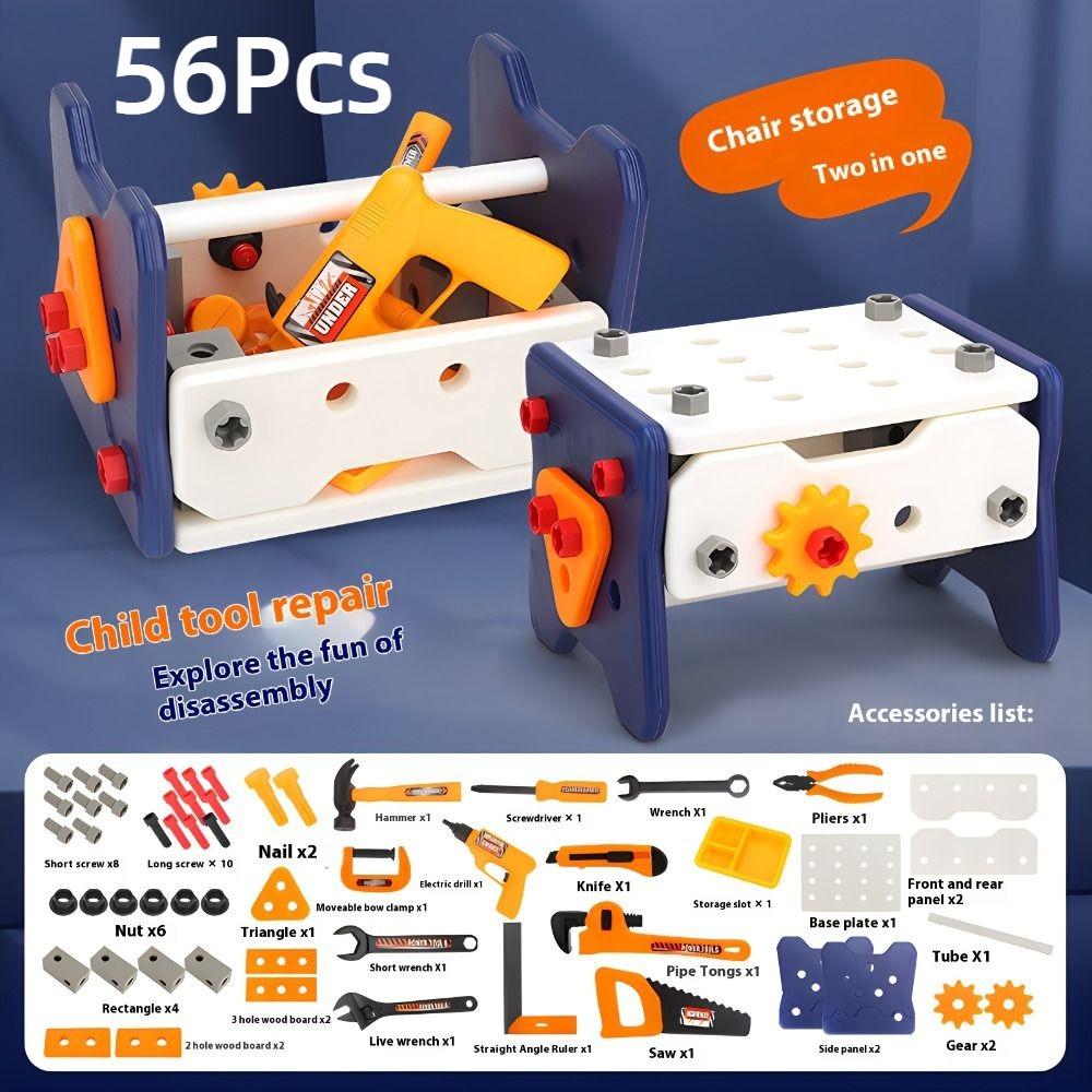 40/56/58Pcs with Screwdrivers Pretend Tools Kit Play Screw Repair Toolbox  for Boys Girls