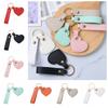 Solid Color Heart Shape Keychain Car Key Holder Colorful Pendant Leather Heart Keyring  Couple