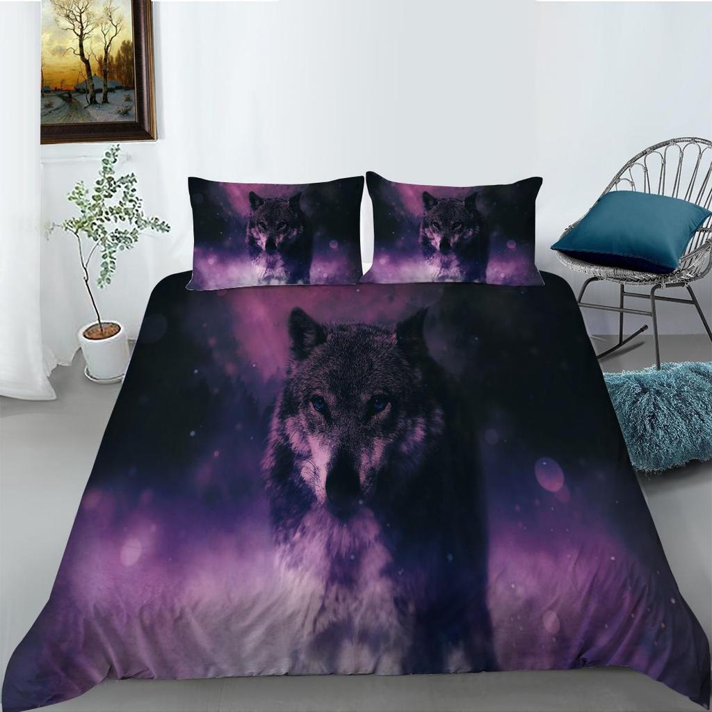 Комплект постельного белья 3D Wolf Series с жестоким лесным животным, пододеяльник, наволочка, 2 или 3 предмета, ткань из микрофибры, удобное украшение для дома