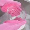 1 Pair Dishwashing Gloves Reusable Anti-slip Pattern Comfortable Cleaning Protective Gloves Household Kitchen Tools