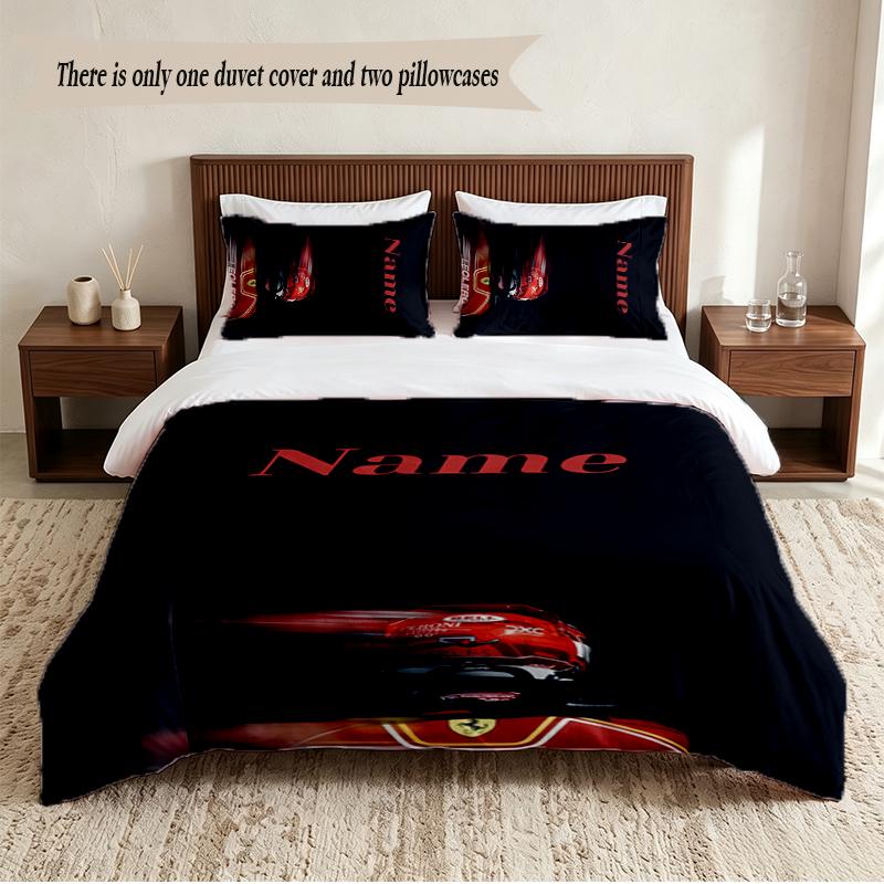 Charles Leclerc Personalized Custom Name 3‑Piece Bedding Set Soft Duvet Cover Set For Bedroom Home Decor