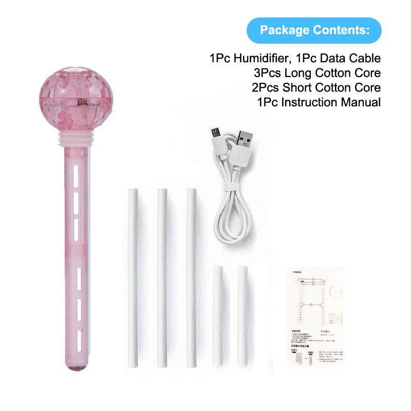 USB Humidifier Stick with LED Lights Compact Design for Home and Office Spaces