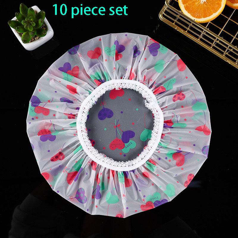 5-10PCS Thick Shower Cap For Women Waterproof Shower Cute Home Use Anti Oil Fume Foam Bath Children's Shower Cap And Head Cover