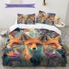 Fox Pattern Bedding Home Decoration Birthday Gift (1 * duvet cover + 2 * pillowcase, without core)