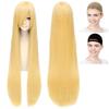 CaseEden Cosplay Wig, Premium, Smooth, Straight, Long, 100cm, Yellow Gold Blonde, 6004
