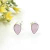 Rose Quartz Stud Earrings In Sterling Silver, Dainty Earrings, Minimal Earring