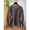 Women's Autumn/Winter 2025 Striped Color-Block Long Sleeve T-shirt