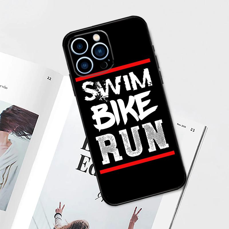 Чехол для триатлона Swim Bike Run для iPhone 15 16 14 13 12 11 Pro Max Mini Чехол X XR XS 8 7 14 15 16 Plus Аксессуары