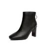 New Style Women's Square-Toe Thick High-Heeled Fashion Naked Boots for Autumn and Winter  Ankle Boots