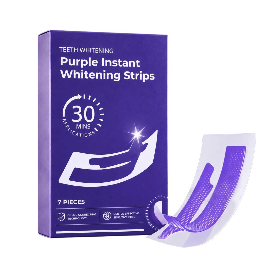 Teeth Whitening Strips, Purple Instant, 7 Pieces, Gentle & Sensitive Free