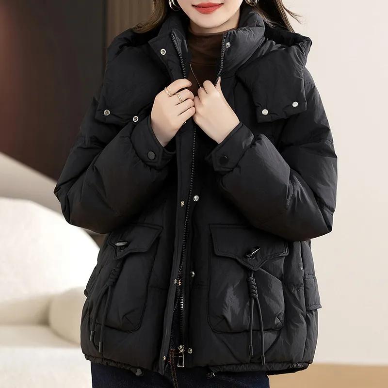 Women's Winter Cotton-padded Jacket Short Fashion Korean Version of Loose Hooded Thickening To Keep Warm Down Cotton-padded Jacket