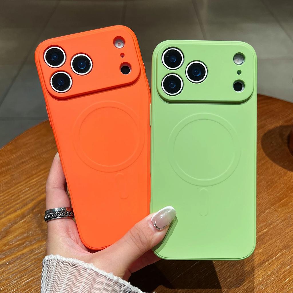 Силиконовый противоударный магнитный чехол для iPhone 17 Air 16 15 14 13 12 Mini 11 Pro Max Plus Для Magsafe Защита камеры Чехол для телефона
