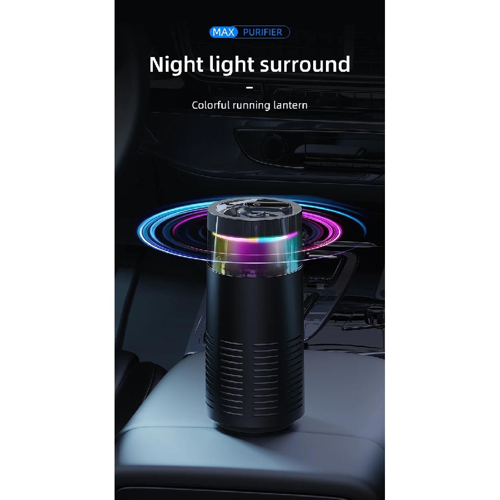 Car Air Purifier Negative Ion HEPA Filter Removal Formaldehyde Odor Deodorizer Dust Smoke Vehicle Air Cleaner