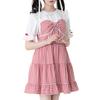 Yumetenbou Mass-Produced Clothing [Dear My Love] Casual Dress, Round Collar, Bustiered Dress, Women's, Gingham Red, Yumetenbou