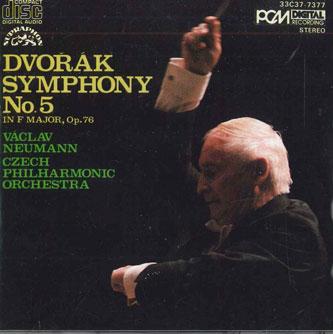 CD ДВОРЖАК, ВАЦЛАВ НОЙМАН, ЧЕШСКИЙ ФИЛАРМОНИЧЕСКИЙ ОРКЕСТР - Дворжак Симфония №5 фа мажор, соч. 33C377377 SUPRAPHON 1985 Япония Классика Б/У