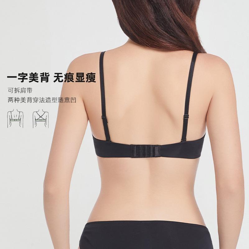 Женское белье на косточках, для маленькой груди, с присборенной поддержкой, против обвисания, не оставляет следов, дышащая сетчатая ткань, бюстгальтер, предотвращающий обнажение.
