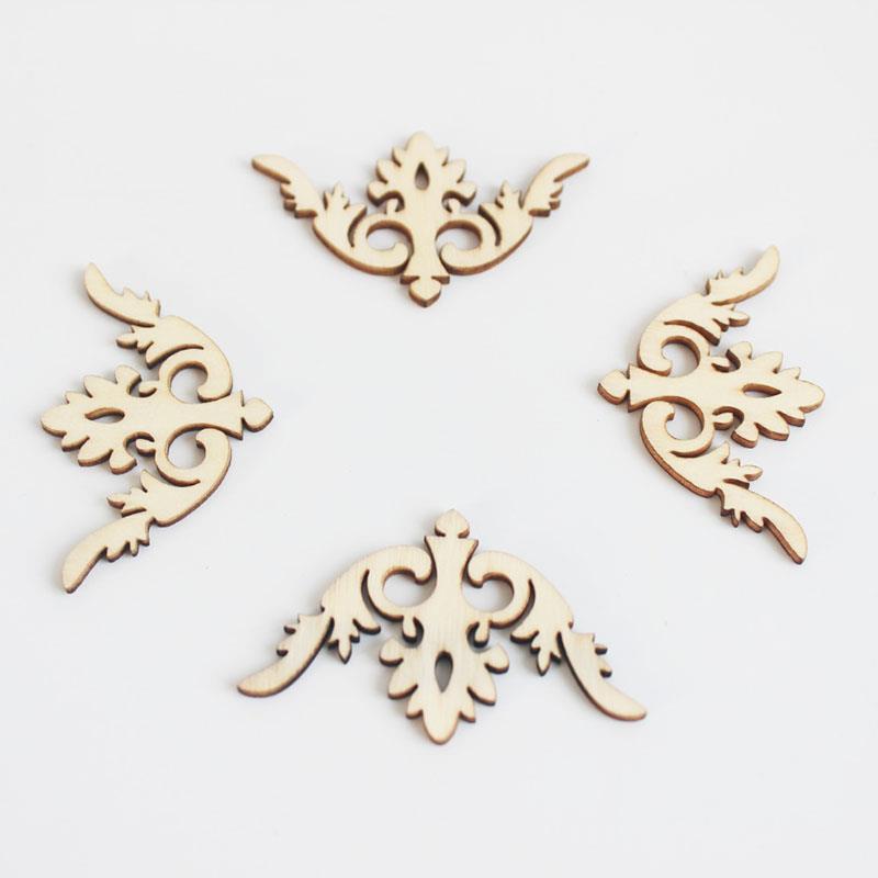 10Pcs/Bag 4 Styles DIY Angel Wings Wooden Chips Decorative Embellishments Crafts Scrapbook Hand-Made Graffiti Button Accessories