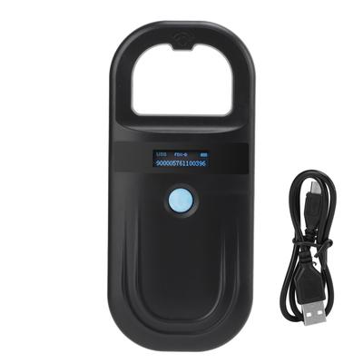 Черный сканер микрочипов для домашних животных 134,2 кГц портативный считыватель для животных сканер тегов для кошек и собак