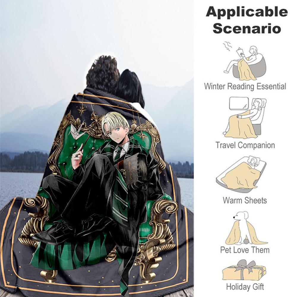 1 шт. факультет Слизерин, волшебная палочка, волшебная книга, уличный фланелевый плед, для всех сезонов, мягкий, теплый, декор для дома 1031233