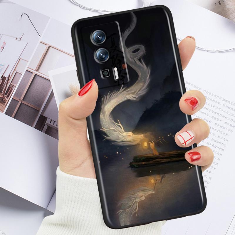 True Dragons For Xiaomi Redmi 9A 9C 9AT 10C 9 9T 10 12C 13C 8 12 K60 A1 K50 K40 5G Black Funda Phone Case