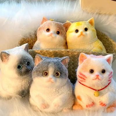 Нетоксичный Милый Большой Кот Таба Сквиши Силиконовый Пушистый Супер Большой Плюшевый Кот Ручной Работы Котёнок Игрушка-Сжималка Моти Игрушка Для Рук Расслабление Антистресс Подарок
