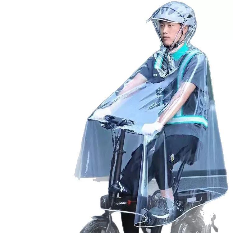 Raincoat for Ride-Sharing Drivers, Full-Body Storm-Proof for Men and Women, Transparent Single-Person Poncho for Electric Bicycles