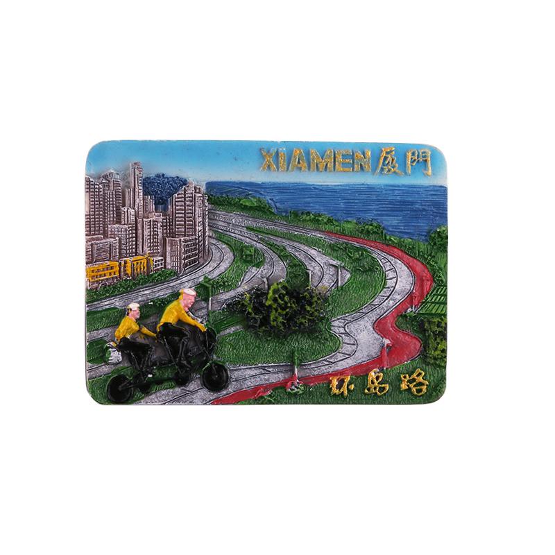 Фуцзянь Сямынь Туризм Удобный Подарочный Ручной Лист Смола 3D Наклейка на Холодильник Магнитная Наклейка Gulangyu Xiamen Heavenly King Hall