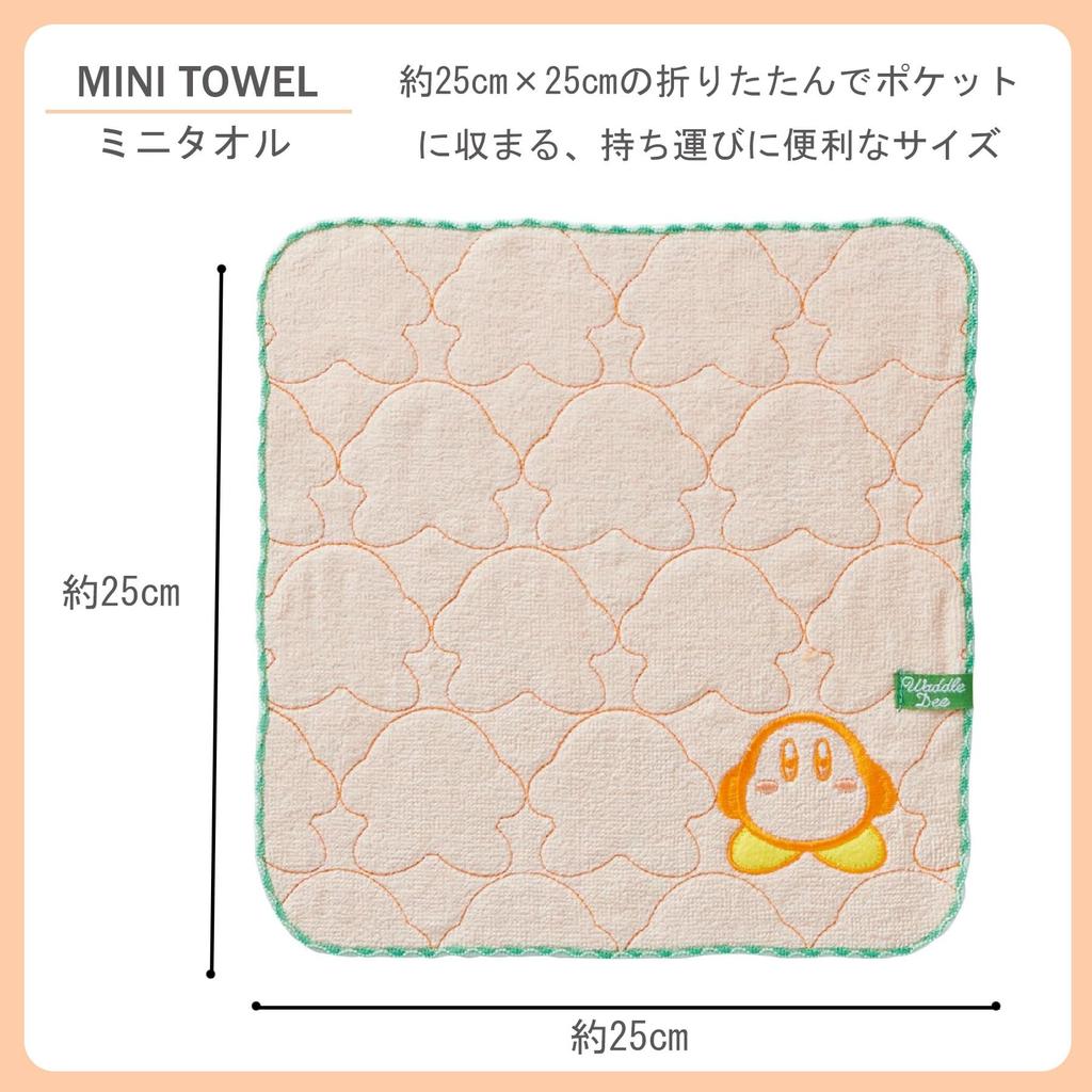 Marushin Mini Hand Kirby of the Here Comes Waddle Antibacterial and Odor Perfect Gift for 4585017100 Towel, Towel, Handkerchief, Stars, Dee, 100%