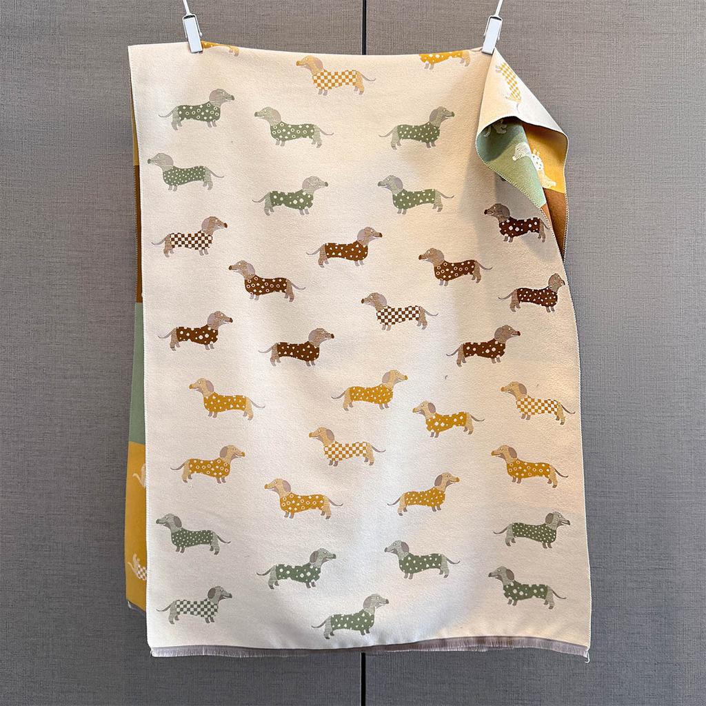 Autumn And Winter Milk Fufu Full Print Dachshund Scarf Cute Sweet Soft Cute Atmosphere Warm Scarf Shawl Women