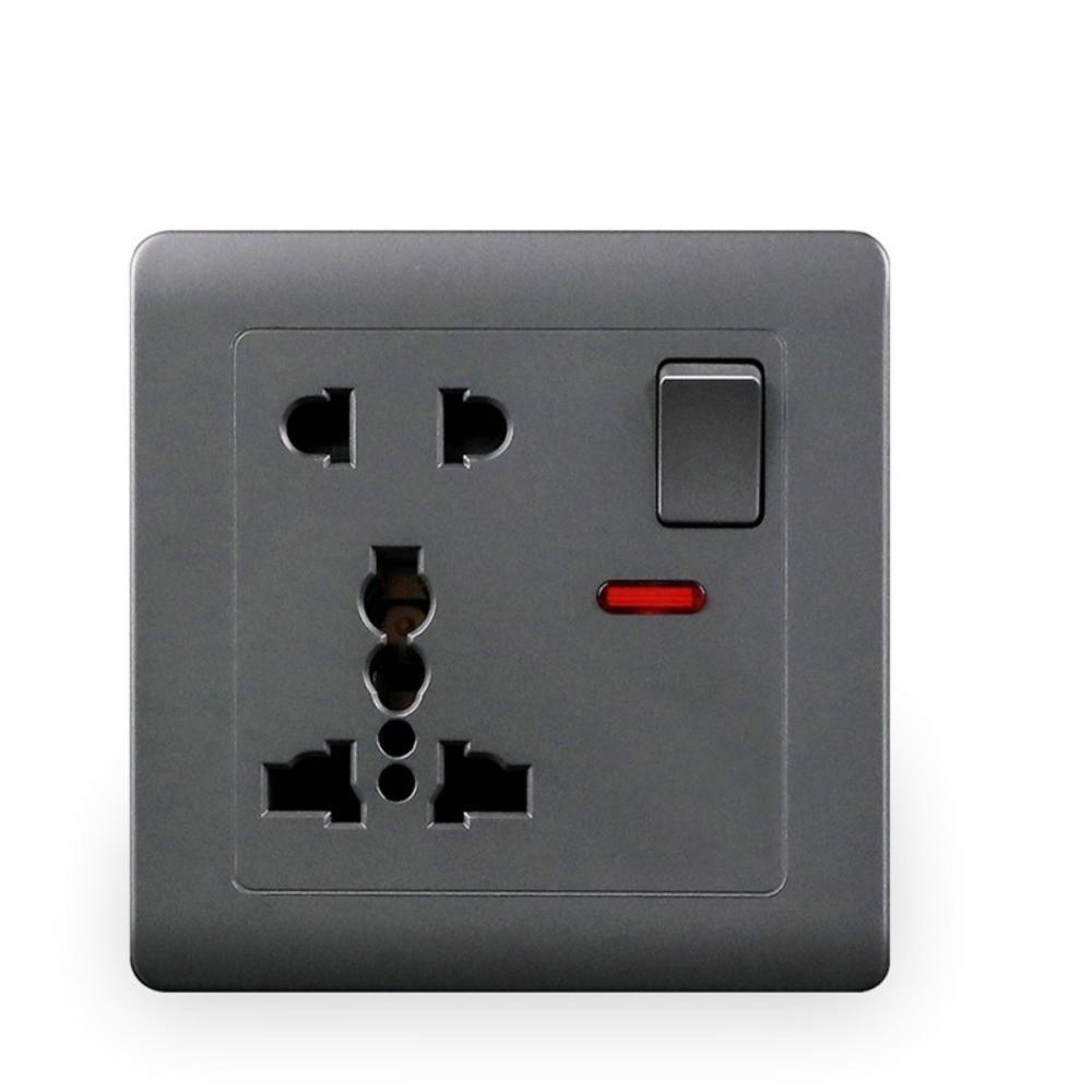 Черная универсальная международная настенная розетка 13А Электрическая USB-розетка Панель Стандартная 5-контактная настенная розетка Штепсель США