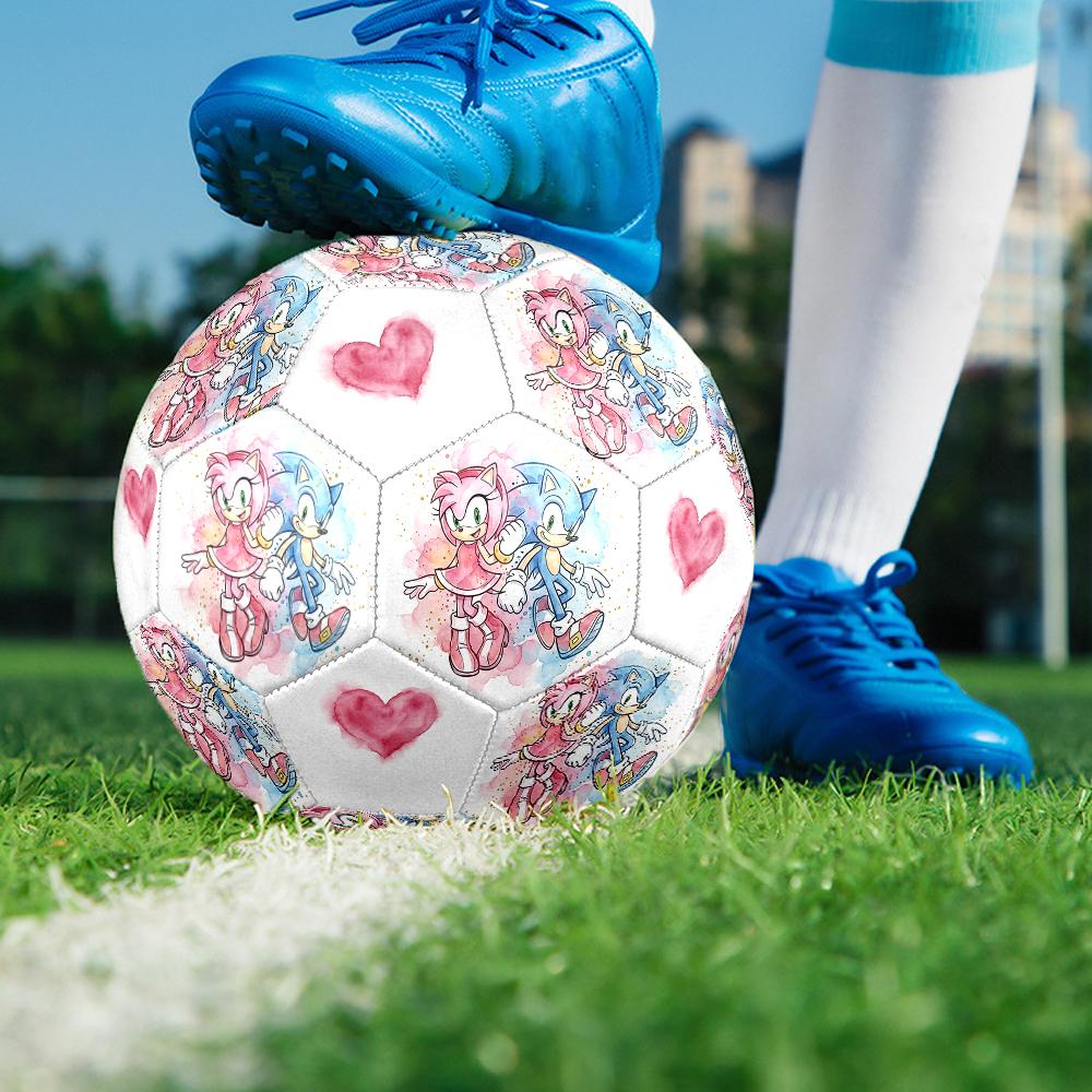 1pc Sonic the Hedgehog Football Soccer Ball Size 5 Indoor Soccer Ball Fashion Colorful Backyard Game -Great For Sports Fans Gift HE38