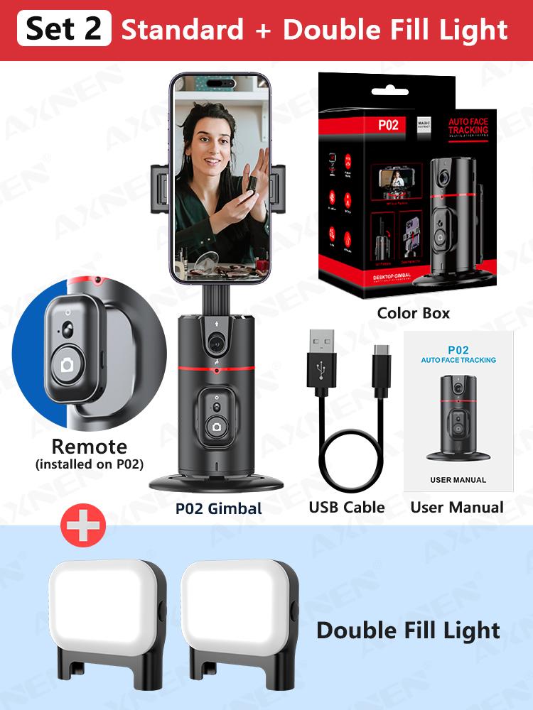 Стабилизатор подвеса AXNEN на 360 градусов, отслеживание лица, селфи, последующая съемка на рабочем столе с дистанционным затвором для живого видео в Tiktok