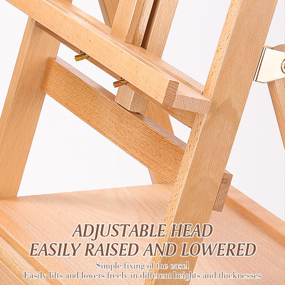 Буковый многофункциональный мольберт с ящиком-полкой, складной регулируемый мольберт, мольберт-доска для рисования для детей, этюдник для рисования маслом