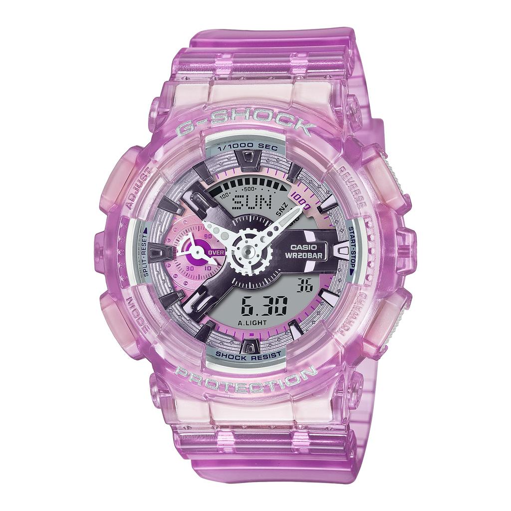 CASIO G-SHOCK GMA-S110VW-2A Женские часы Прозрачный скелет Светло-голубой Многоцветный