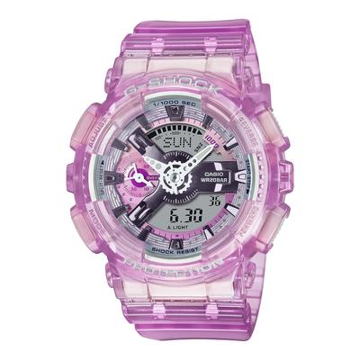 CASIO G-SHOCK GMA-S110VW-2A Женские часы Прозрачный скелет Светло-голубой Многоцветный