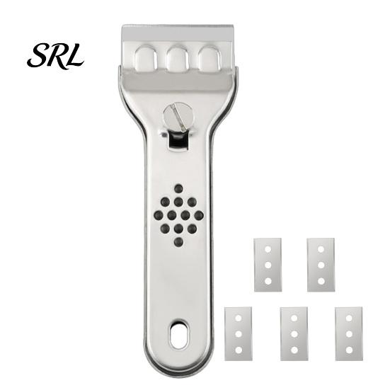 Stainless Steel Cleaning Blade Spatula with Replaceable Blade, Multi Surface Window Tool Scraper, Multifunction for Glass Windows Tiles Metal Scraping