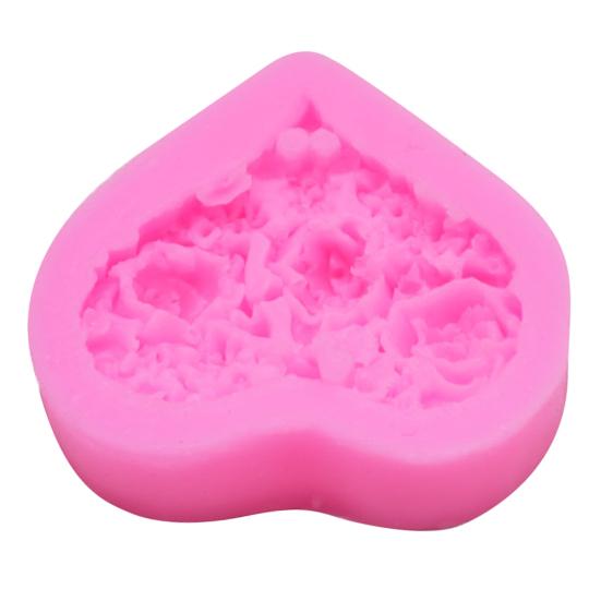 Кондитерские формы Прочность Многоцелевые Высококачественные Пищевые Формы для Десертов в Форме Сердца с Цветочным Узором для Выпечки