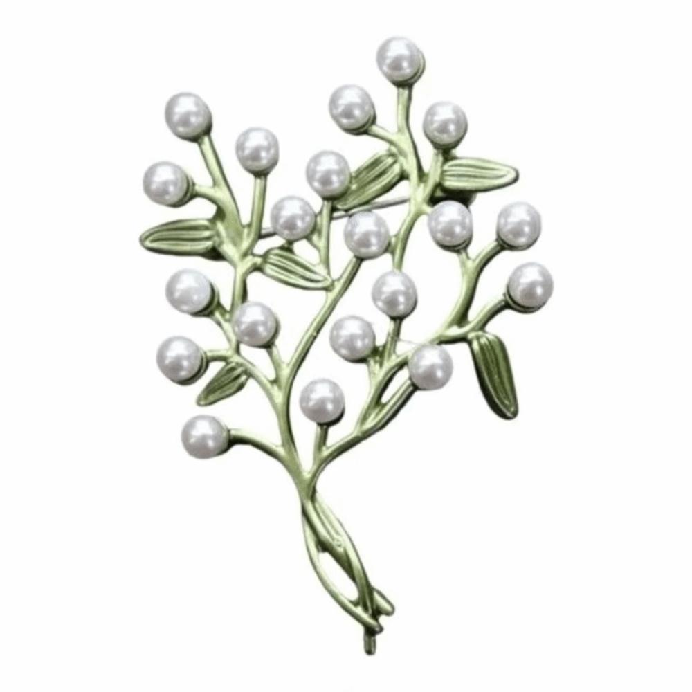 Vintage Leaf Brooch Handmade Pearl Brooch Nature Theme Plant Brooch Collar Accessories