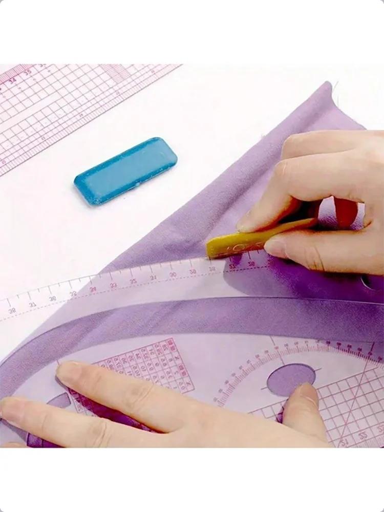 Empire Sewing Ruler and French Curve, Used for Pattern Making Drafting, Transparent Plastic Fashion Designer Ruler Pieces Assemb