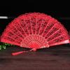 1PC Folding Fans Festival Gift Solid Color Hand Held Flower Fan Hollow Lace Fans Decorative