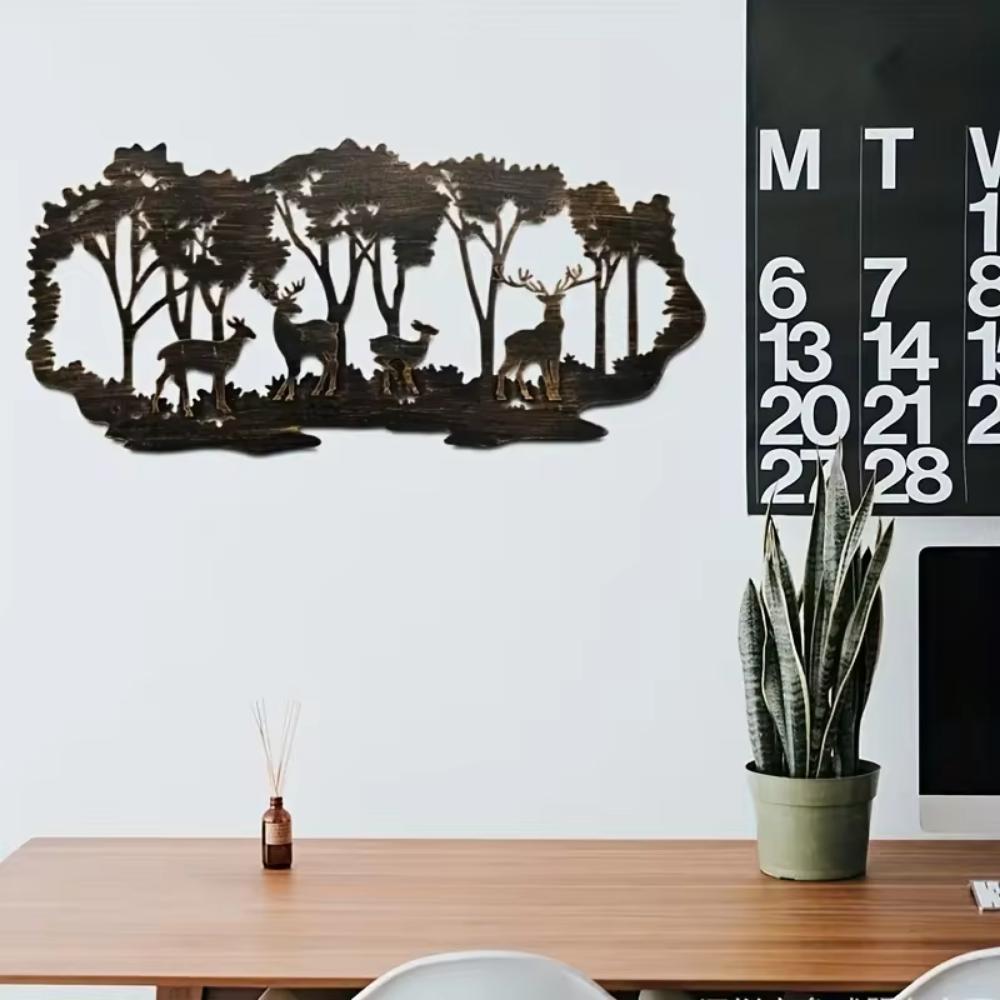 Stunning Iron Art Crafts!Metal Wall Decoration Art. Deer Forest.Home decoration.Indoor and Outdoor ornaments.Hanging Decorations