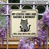 2D Flat, 1pc, Vintage Metal Aluminum Decorative Sign, My Coffee and I Are Having A Moment, Retro Wall Art, Home Decor for Kitchen, Dining Area