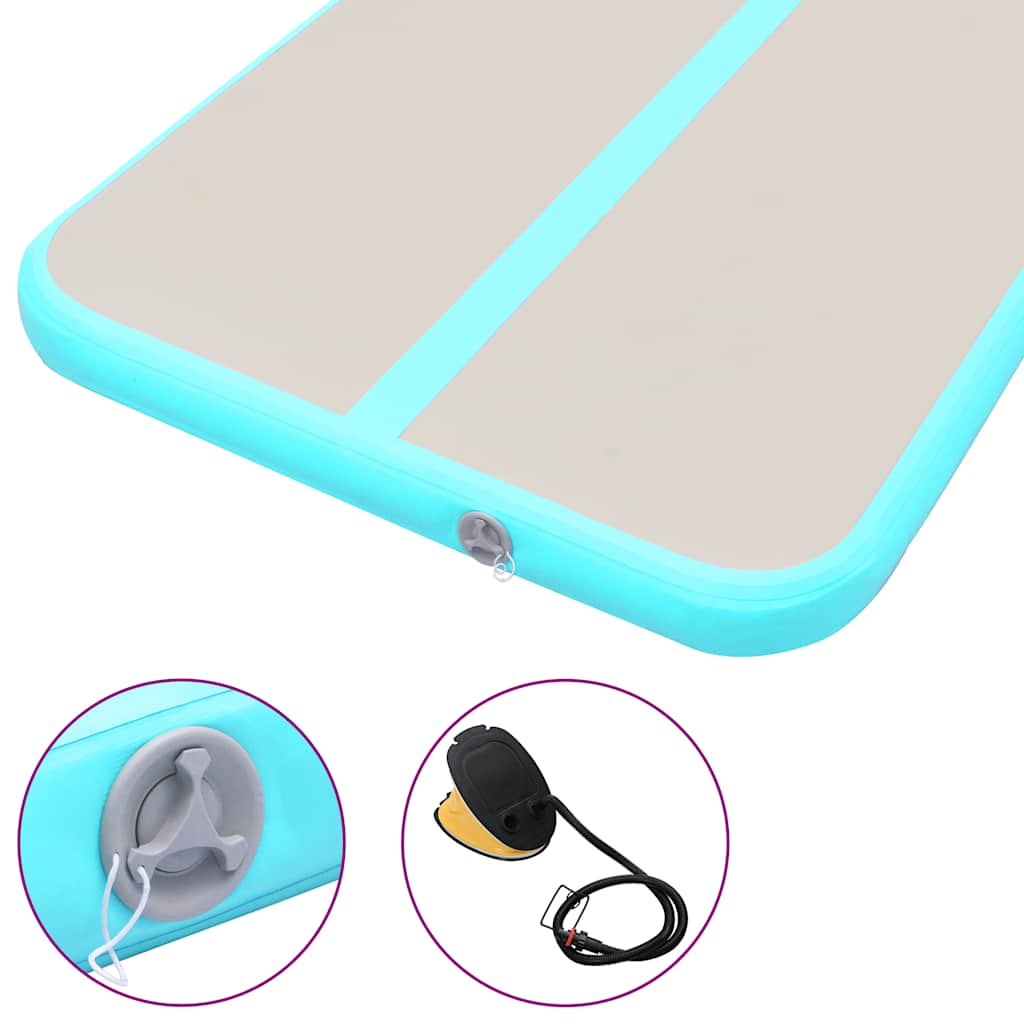 Inflatable Gymnastics Mat with Pump 600 x 100 x 10 cm PVC Green