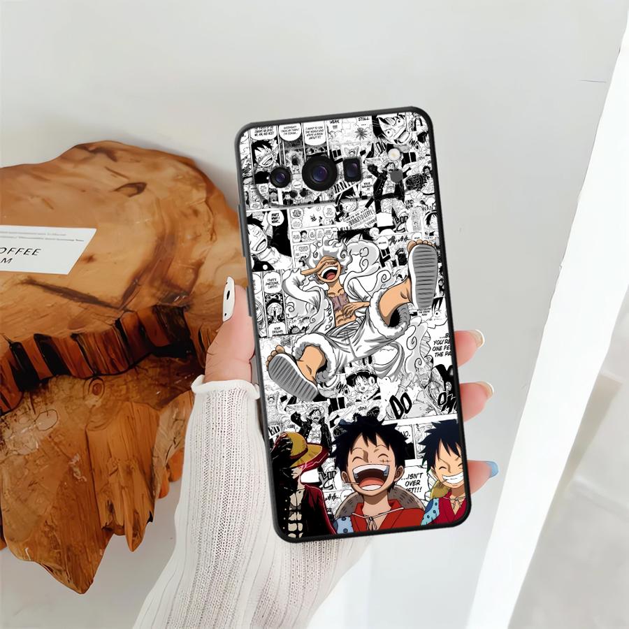 O-One Pieces Luffys Black Soft Shell Phone Case for Google Pixel 8a 7a 10 9 Pro XL 6a 6 7 8 Pro 9a
