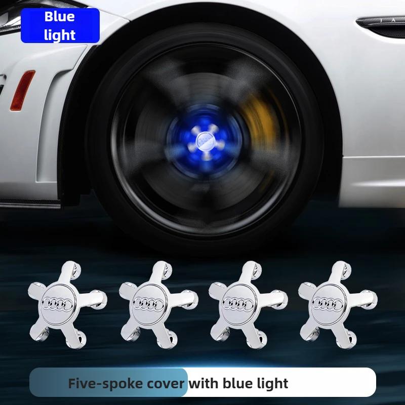 For Audi B5 2026 Hot For Audi Hub Caps AUDI 4pcs 135mm Hub Led Lights Cap Car Floating Illumination Wheel Center Covers Caps For AUDI A3 A4
