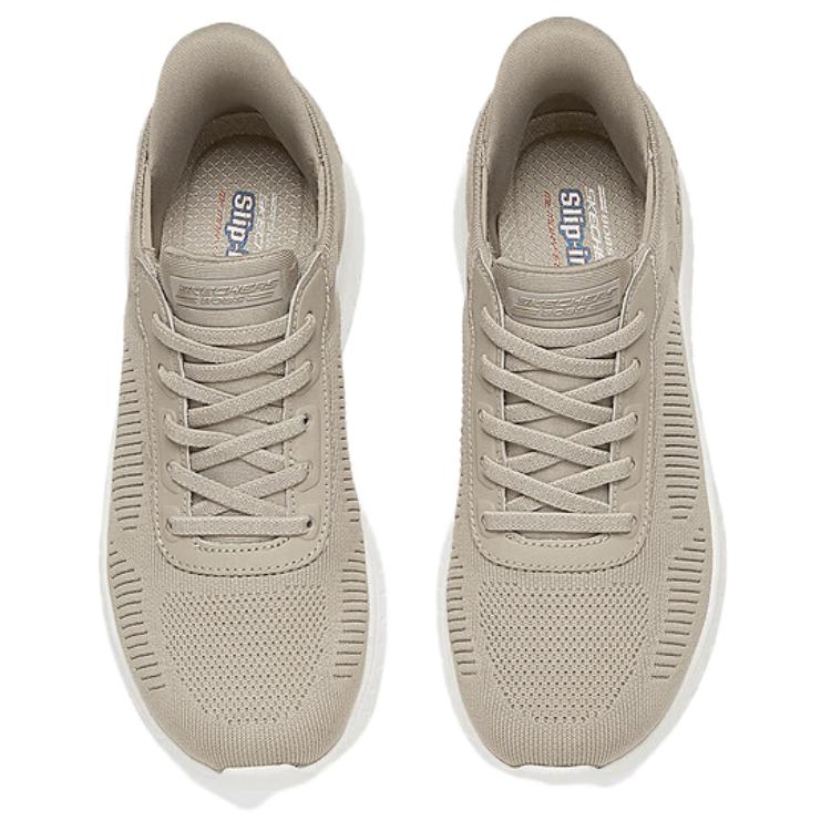 Skechers Bobs Sport Удобные Амортизирующие Прочные Низкие Повседневные Кроссовки Женские Серый Коричневый 117497-TPE