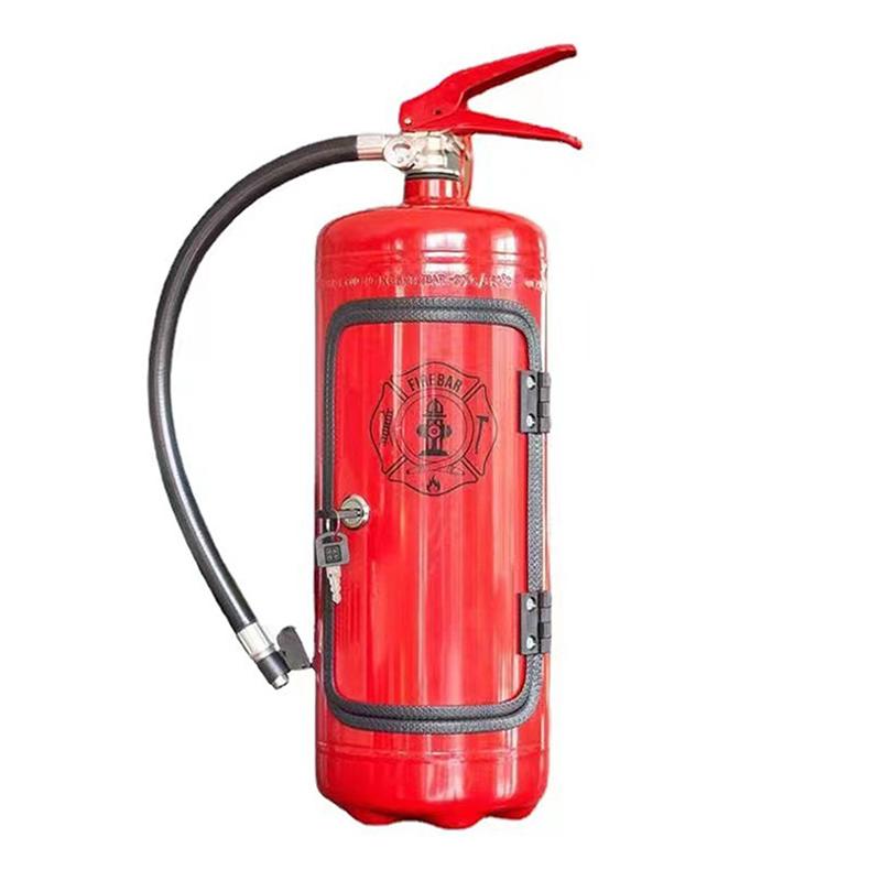 Fire Extinguisher Shape Wine Box Ornaments Mini Bar Wine Cabinet Crafts Decoration Champagne Liquor Storage Box Fireman'S Gifts
