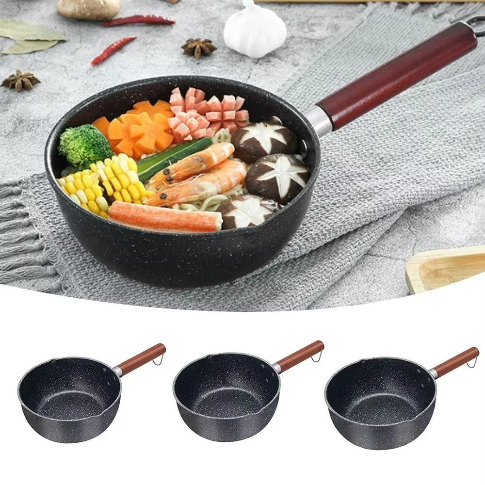 Молочник с деревянной ручкой, антипригарная кастрюля для супа, прочная сковорода, для детского питания